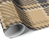 Braunbeige karierte Muster Geschenkpapier (Rolleneckpunkt)