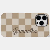 Braunbeiger Karo Schriftname Case-Mate iPhone Hülle (Rückseite (Horizontal))