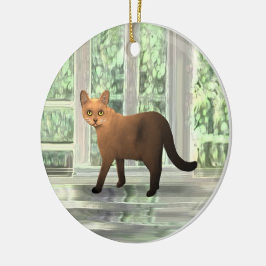 Braunbirmanisches Katzen-Ornament Keramik Ornament (Links)