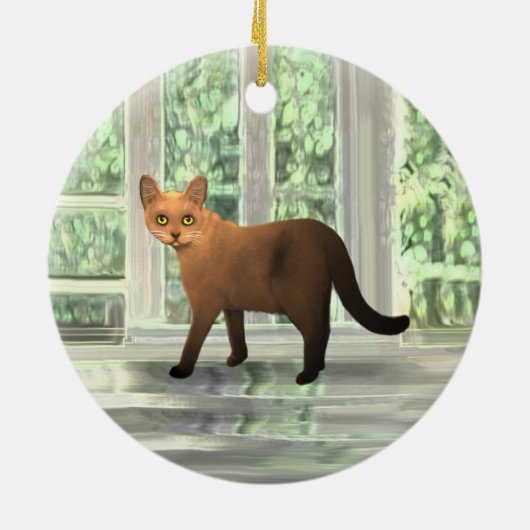 Braunbirmanisches Katzen-Ornament Keramik Ornament (Hinten)