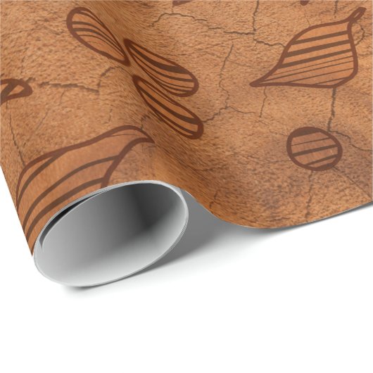 Braunblättrige Zweige Geschenkpapier (Rolleneckpunkt)