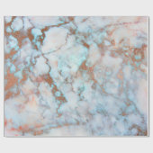 Braunblau und weißer Marmor Geschenkpapier (Flach)