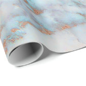 Braunblau und weißer Marmor Geschenkpapier (Rolleneckpunkt)