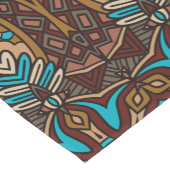 Braunblaues ethnisches Muster Kurzer Tischläufer (Ecke)