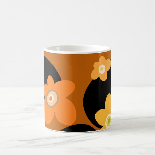 Braunblumenmuster Kaffeetasse (Mittel)