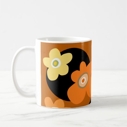 Braunblumenmuster Kaffeetasse (Links)
