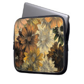 Braunblumenmuster Laptopschutzhülle (Vorderseite Links)