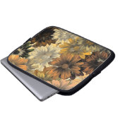 Braunblumenmuster Laptopschutzhülle (Vorne Knopf)