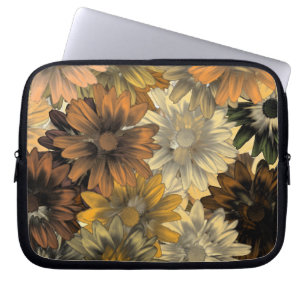 Braunblumenmuster Laptopschutzhülle