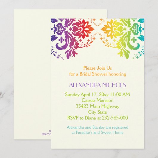 Braunbogen-Brautparty Einladung (Vorne/Hinten)