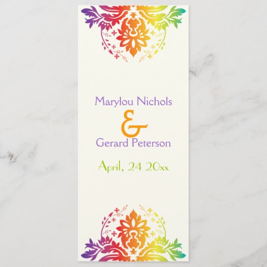 Braunbogen-Farben-Damastenheirat Programm (Vorderseite)