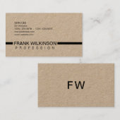 Braunbraune Bräune im Kohlenstoffstil Visitenkarte (Vorne/Hinten)