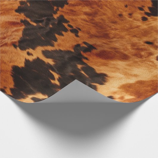 Brauncreme-Cowhide-Hochzeit Geschenkpapier (Ecke)