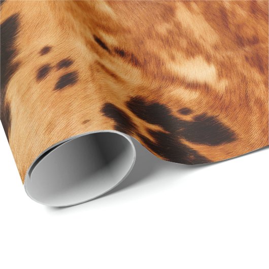 Brauncreme-Cowhide-Hochzeit Geschenkpapier (Rolleneckpunkt)
