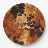 Brauncreme-Cowhide-Hochzeit Pappteller (Vorderseite)