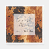 Brauncreme-Cowhide-Hochzeit Serviette (Vorderseite)