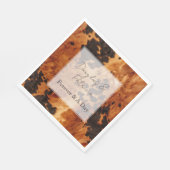 Brauncreme-Cowhide-Hochzeit Serviette (Ecke)