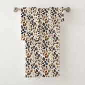 Brauncreme Leopard Badhandtuch Set (Insitu)