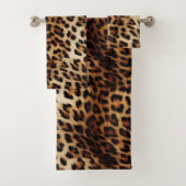 Brauncreme Leopard Badhandtuch Set (Insitu)
