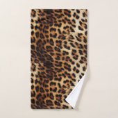 Brauncreme Leopard Badhandtuch Set (Handtuch)