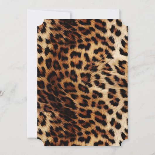 Brauncreme Leopard Einladung (Rückseite)