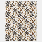 Brauncreme Leopard Fleecedecke (Vorderseite)