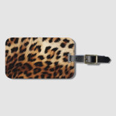 Brauncreme Leopard Gepäckanhänger (Vorderseite (Horizontal))