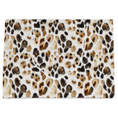Brauncreme Leopard Große Geschenktüte (Vorderseite)
