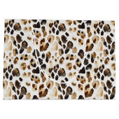 Brauncreme Leopard Große Geschenktüte (Rückseite)