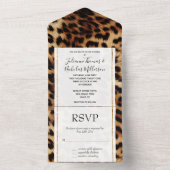 Brauncreme Leopard-Hochzeit All In One Einladung (Innen Boden)