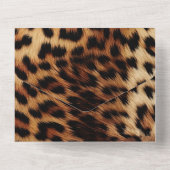 Brauncreme Leopard-Hochzeit All In One Einladung (Rückseite)