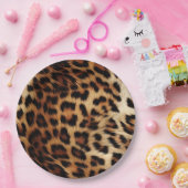 Brauncreme Leopard-Hochzeit Pappteller (Party)