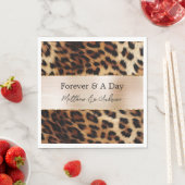 Brauncreme Leopard-Hochzeit Serviette (Beispiel)