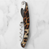 Brauncreme Leopard Kellnermesser (Vorderseite)