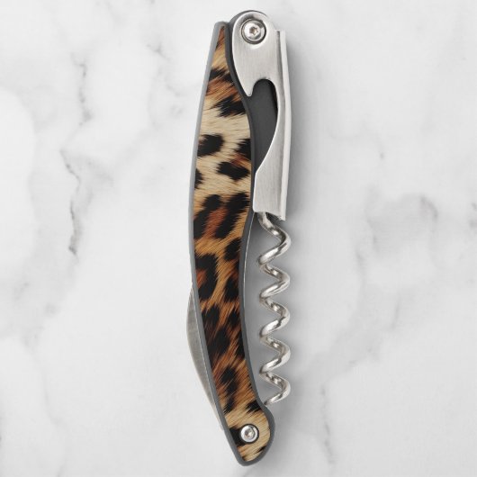 Brauncreme Leopard Kellnermesser (Rückseite)