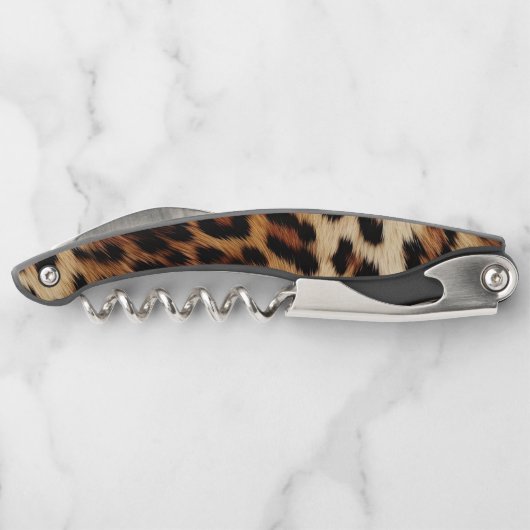 Brauncreme Leopard Kellnermesser (Rückseite)