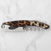 Brauncreme Leopard Kellnermesser (Vorderseite)