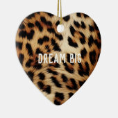 Brauncreme Leopard Keramik Ornament (Rechts)