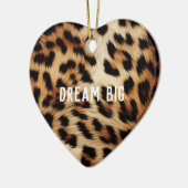 Brauncreme Leopard Keramik Ornament (Links)