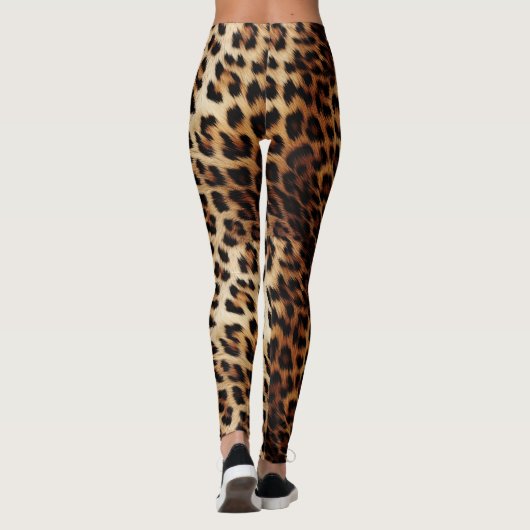 Brauncreme Leopard Leggings (Rückseite)