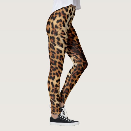 Brauncreme Leopard Leggings (Rechts)