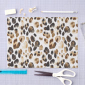 Brauncreme Leopard Seidenpapier (Handwerk)
