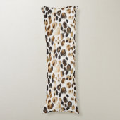 Brauncreme Leopard Seitenschläferkissen (Vorderseite Vertikal)