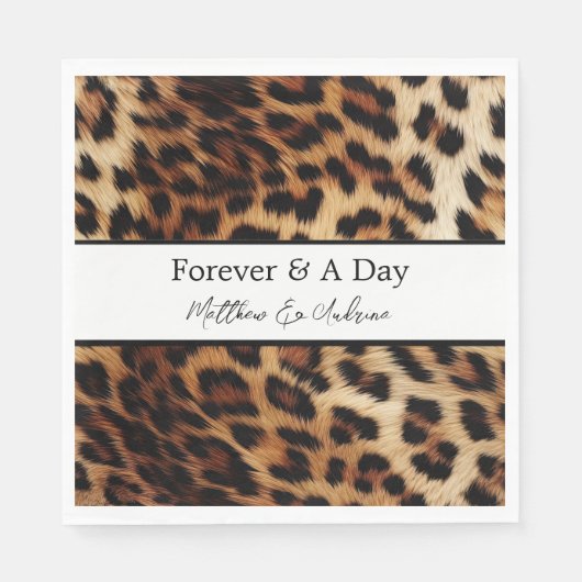 Brauncreme Leopard Serviette (Vorderseite)