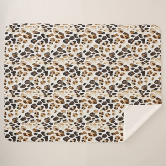 Brauncreme Leopard Sherpadecke (Vorderseite (Horizontal))