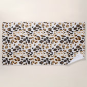 Brauncreme Leopard Strandtuch (Vorderseite)