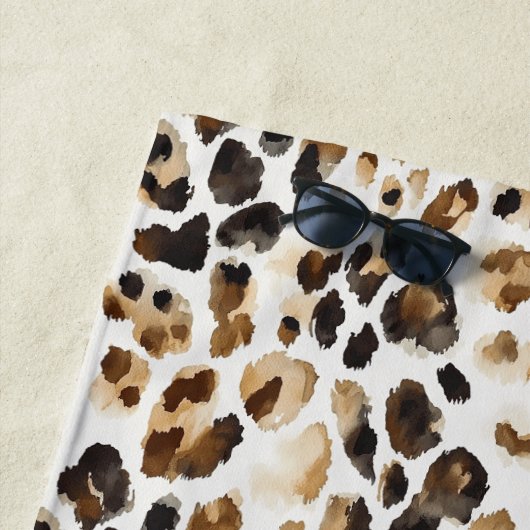 Brauncreme Leopard Strandtuch (Beispiel)