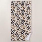 Brauncreme Leopard Strandtuch (Vorderseite)