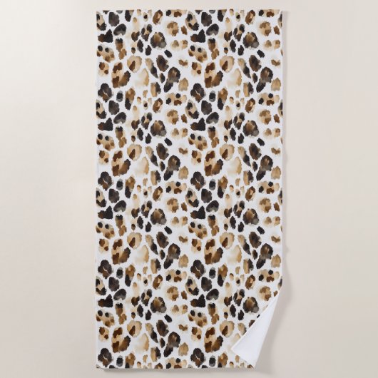 Brauncreme Leopard Strandtuch (Vorderseite)