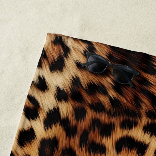 Brauncreme Leopard Strandtuch (Beispiel)